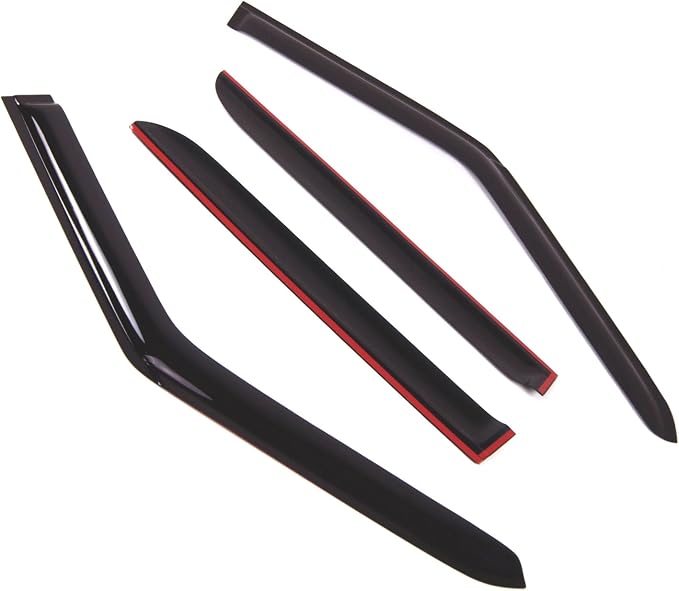 Outside Mount Window Vent Visors Rain Guards Compatible with Land Range Rover Sport 2006-2013 | Side Window Wind Deflectors Rain Shields | Smoke Tinted, 4 Pcs Set, DGWV-521