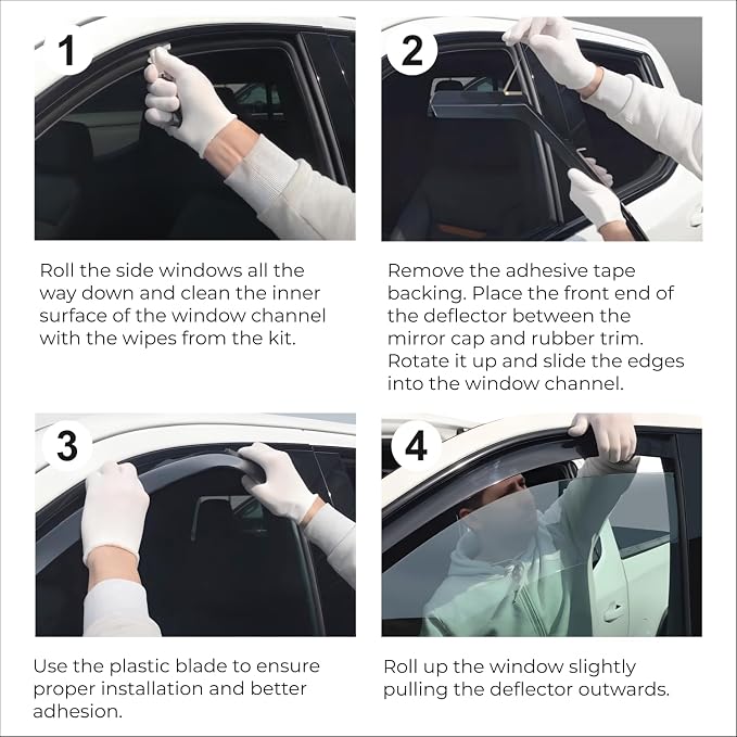 GrandWheel Window Deflectors Smoke Tinted in-Channel Side Window Vent Visor Deflectors Rain Guards Compatible with Kia Soul 2020-2026 - 4pcs. GW0791