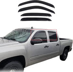 Tape On Window Visors Rain Guards Compatible with 2007-2013 Chevrolet Silverado GMC Sierra 1500/2500HD/3500HD Crew Cab,Side Vent Window Deflector Rain Guard Shade,Truck Accessories-4pcs