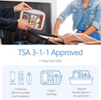 Clear Makeup Bag - TSA Approved Toiletry Bag for Carry-on & Checked Luggage, Water Resistant Car Storage Organizer with Reinforced Seams