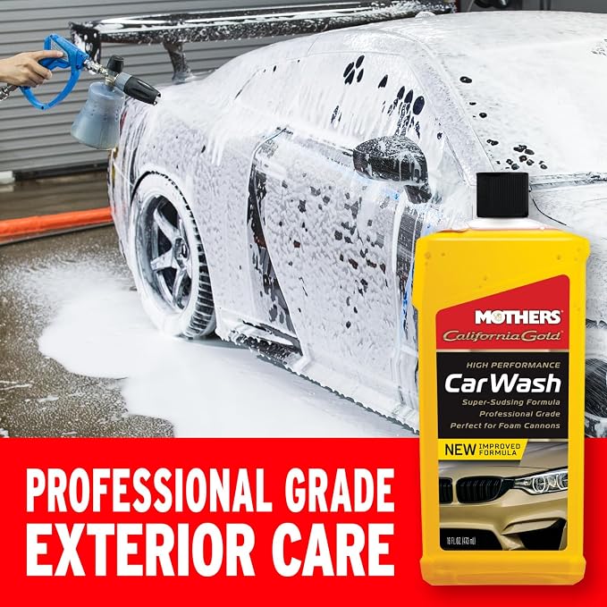 California Gold High Performance Car Wash, 16 oz. — pH Balanced, Eco-Friendly, Super-Sudsy, Foam Cannon, Safely Cleans Without Stripping Wax, Sealant or Coating, Removes Dirt & Grime (05600)