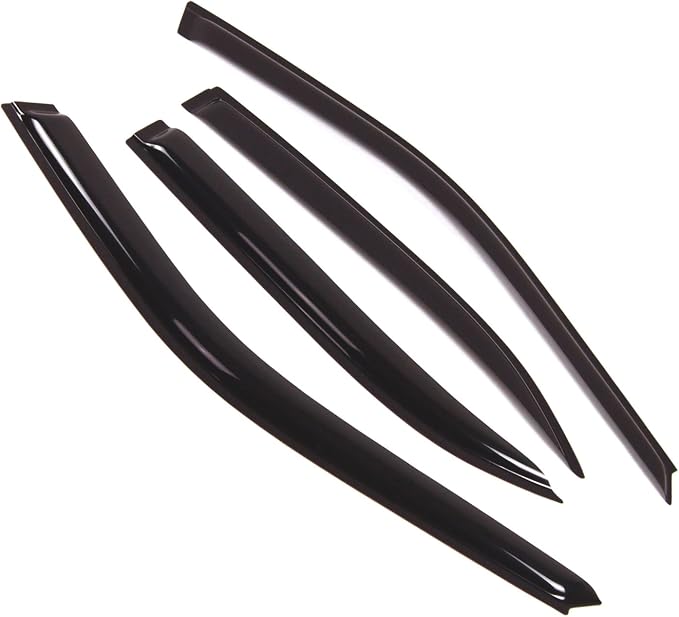 WD2-219 Dark Smoke 4 Pcs Set Window Visor (Outside Mount) Deflector Rain Guard Compatible with 1996-2000 Honda Civic Sedan