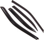 WD2-219 Dark Smoke 4 Pcs Set Window Visor (Outside Mount) Deflector Rain Guard Compatible with 1996-2000 Honda Civic Sedan