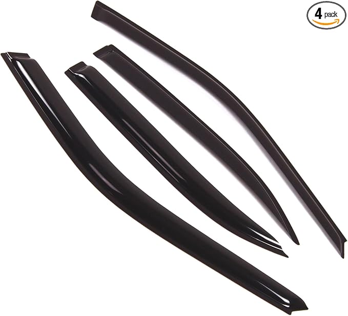 Outside Mount Window Vent Visors Rain Guards Compatible with Honda Civic Sedan 1996-2000 | Side Window Wind Deflectors Rain Shields | Smoke Tinted, 4 Pcs Set, DGWV-219
