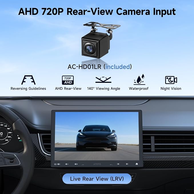 A5L 10 inch Android Double DIN & Single DIN Car Stereo, Floating QLED Touchscreen, Wireless Carplay & Android Auto, WiFi/USB/Bluetooth Tethering, Backup Cam, HDMI Out, DSP, ChatGPT AI