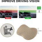 Car Seat Cushion - Memory Foam Seat Pad for Sciatica & Lower Back Pain Relief - Driving Cushion with Breathable Mesh Cover - Road Trip Essentials for Drivers (3D Beige)