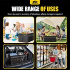 Car Trunk Organizer - 75L Collapsible Trunk Organizer with Lid, Sturdy Car Storage for SUV Auto Truck Van with Adjustable Straps and Non Slip Bottom (Black)