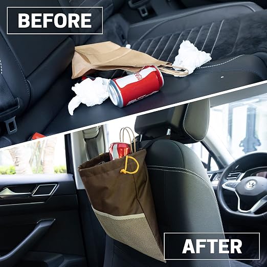 2PCS Hanging Car Garbage Can - Waterproof Leakproof Trash Bag | Car Trash Can with Durable Leakproof Lining, Keeps Vehicle Clean and Neat