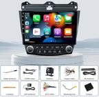8 Core 4+32G Car Radio Stereo for Honda Accord 7th 2003 2004 2005 2006 2007: 10 inch with CarPlay Android Auto 5G WiFi Bluetooth GPS SWC Mirror Link Split-Screen DSP FM/RDS