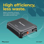 GM-DX871 - Powerhouse Amplifier with 1,600 Watts, Class-D Technology, 1-Channel, Variable Low-Pass Filter, Compact Design, and Remote Bass Boost Control