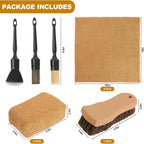 10PCS Car Cleaning Kit, Car Detailing Kit Interior Cleaner, Long Bristle Horse Hair Leather Cleaning Brush, Car Detailing Brushes, Microfiber Cloth & Applicator, Car Cleaning Supplies for Interior