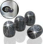 4Pcs Car Tire Valve Stem Caps, Bling Tire Air Cap for Car, Car Accessories for Women Universal Stem Covers, Plastic Liner Corrosion Resistant Tires Valve Cap with O Rubber Ring,Crystal Diamond