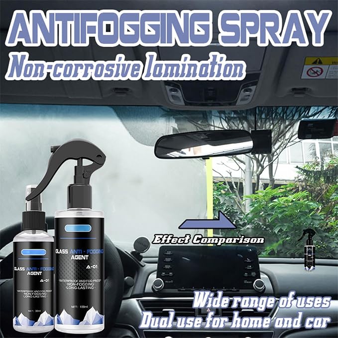 Fast Acting Quick Clear Anti Fog Sprayed for Car Windshield Instantly Misting Removal Liquid Safe Night Driving