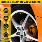 600 Pieces TR413 Valve Stems Tubeless Bulk Rubber Snap-in Valve Stems for 0.453 Inch Rim Holes, Black Standard Length Replacement Tool for Car Tubeless Replacement