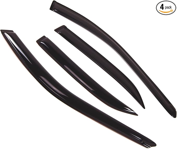 Outside Mount Window Vent Visors Rain Guards Compatible with Honda Accord Sedan 1998-2002 | Side Window Wind Deflectors Rain Shields | Black Tinted, 4 Pcs Set, BGWV-209