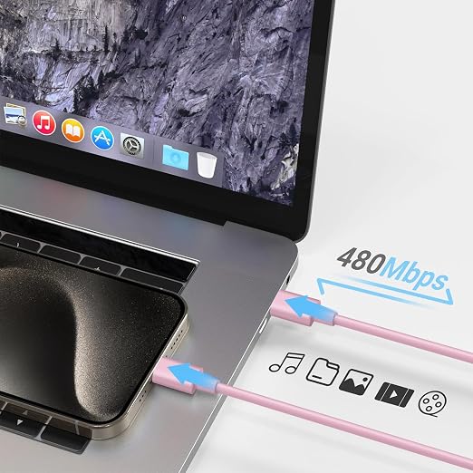 10FT Car Carplay Cable for iPhone 17 16 15 Cable USB to USB C Cable[Apple MFi Certified] USB C Carplay Cord,iPhone 17 Charger Cord,iPhone 16 Car Charger,USB to Type C Cable Car Charging Cable(Pink)