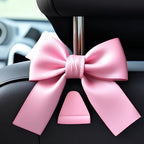 2-Pack Car Purse Hooks for Hanging Purses and Bags, Cute Bow car seat headrest Hooks for Hanging car Purse Hooks. (Barbie Pink)