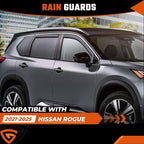 in-Channel Rain Guards Compatible with Nissan Rogue 2021 2022 2023 2024 2025 2026, Extra Durable Side Window Deflectors 2021-2026 Rogue Wind Deflectors Rain Guard Black 4 PCS