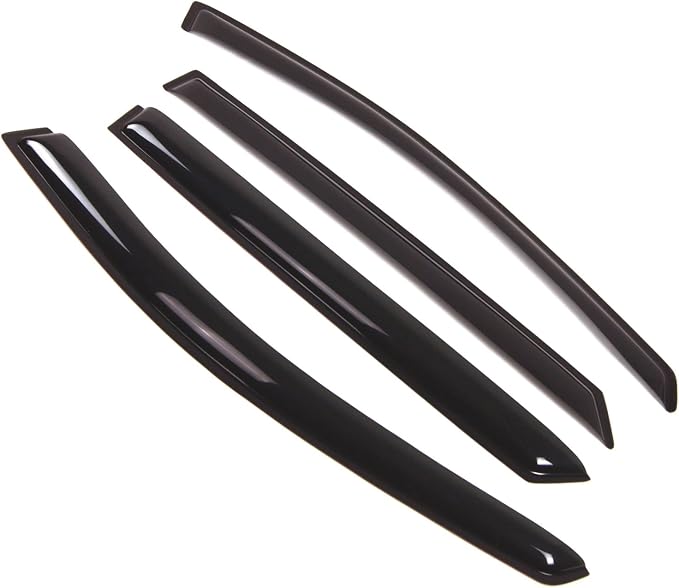 WD2-282 Dark Smoke 4 Pcs Set Window Visor (Outside Mount) Deflector Rain Guard Compatible with 2007-2012 Kia Rondo