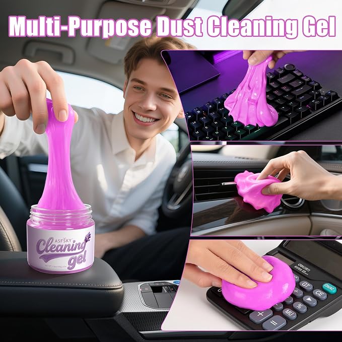 Car Cleaning Gel (Purple,Lavender) Cleaning Putty Universal Dust Cleaning Car Interior Cleaner Keyboard Dust Remover Car Slime Gifts for Men Women Girl（1 Pack）