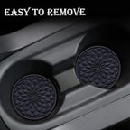 4 Pack Silicone Car Cup Holder Coaster – 2.75 Inch Non-Slip Drink Mat, Universal Fit for Most Vehicles – Cute & Functional Auto Accessories (Black)