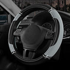 Leather Steering Wheel Cover - Made with PVC Leather - Anti-Slip, Universal Fit 14 1/2 inches to 15 inches - Gray