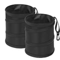 2Packs New Leakproof Car Trash Can, Mini Trash Can Pop-up Collapsible Hanging Car Trash Bin with Hook and Loop, Waterproof PEVA Liner Open-Top 1 Gallon Garbage Can for Cars Home Office