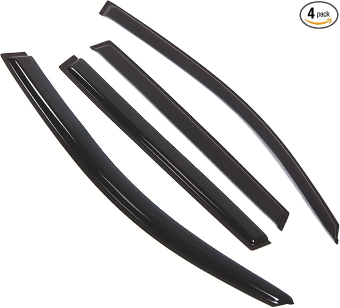 Outside Mount Window Vent Visors Rain Guards Compatible with Toyota RAV4 2006-2012 | Side Window Wind Deflectors Rain Shields | Smoke Tinted, 4 Pcs Set, DGWV-440-2