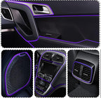 Car Interior Trim Strips,Universal 33ft Car Electroplating Decoration Styling Door Dashboard, Flexible Interior Trim Accessories with Installing Tool(Purple)