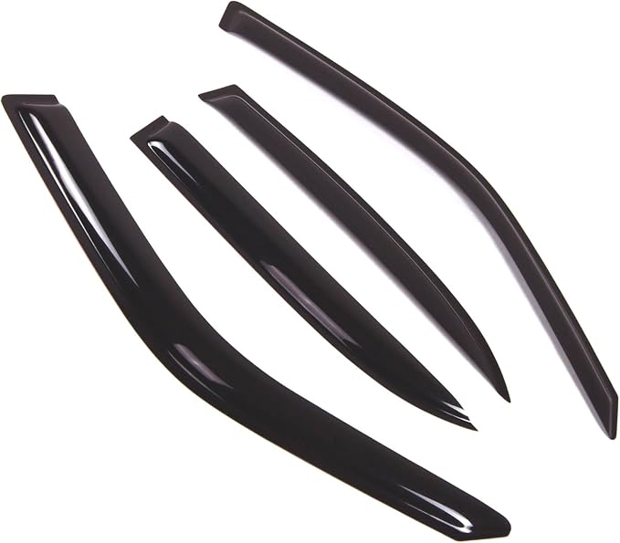 WD2-494 Dark Smoke 4 Pcs Set Window Visor (Outside Mount) Deflector Rain Guard Compatible with 1988-1996 BMW 525i 535i