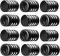 Tire Valve Stem Cap Cover - (12 Pack) Tire Air Caps Metal with Plastic Liner Corrosion Resistant Leak-Proof for Car Truck Motorcycle SUV and Bike Black