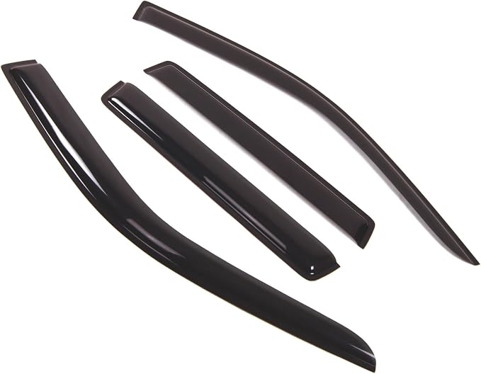 WD2-329 Dark Smoke 4 Pcs Set Window Visor (Outside Mount) Deflector Rain Guard Compatible with 2003-2006 Mitsubishi Outlander