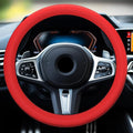 Car Steering Wheel Cover, Non-Slip Silicone Material, Multiple Color Choices, Universal Auto Parts Steering Wheel Cover, Suitable for Most Cars (Red)