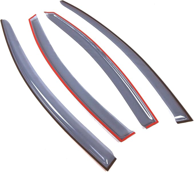 Car Window Rain Guard | Outside Mount Visors Auto Side Window Deflectors | Windows Visor Rain Shields Compatible with 2008-2009 Mazda Mazda6 | 4 Pcs Set, LGWV2-307, Light Tinted