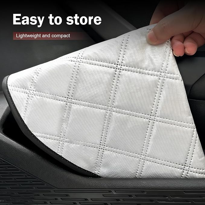 1 PC Car Steering Wheel Sun Shade, 16.93" Aluminum Foil Material Car Driving Handle Cover, Thickened Slip-on Steering Wheel Sunshade Protector, Universal for Most Cars SUVs Trucks (Silver)
