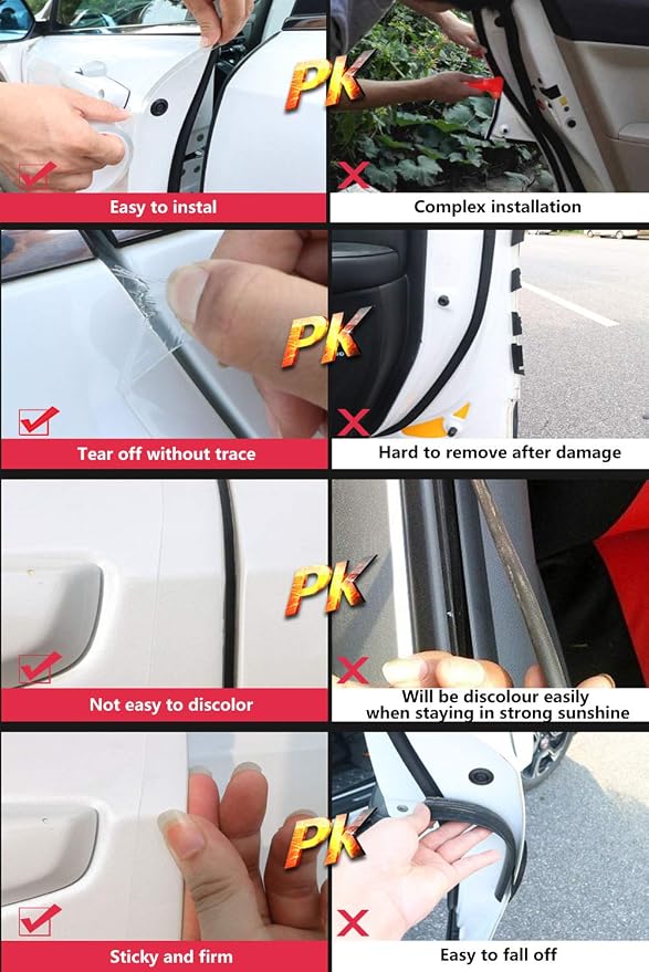 Car Door Edge Guard Invisible Automotive Door Sill Guard Protectors Anti-Scratch Adhesive Tape Waterproof Strips for Car Door Edge Protection (33Ft x 3.94”, Transparent)
