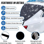 Car Rear Windshield Snow Cover, 57×35 Inch Anti Ice Frost Rear Windshield Protector, Windproof Oxford Back Window Cover, Winter Car Accessories for Cars, Trucks, SUVs, Lorries