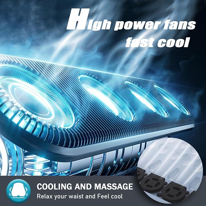 3 in 1 Cooling Car Seat Cover with Massage,Cooling Car Seat Cushion Front Seat Universal 12V Cooling Seat Cover for Car, SUVs (Warm,Cooling&Massage-6)