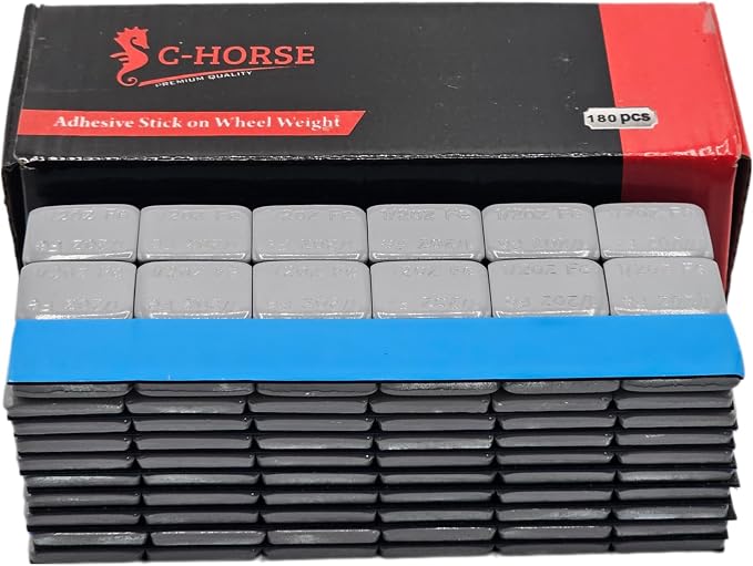 Stick On Wheel Weights - 0.50-Ounce, Grey Colored Coating, Blue Adhesive Tape - Professional Quality Tire Balancer Stickers - Durable Car, Vehicle, Automobile Accessories & Parts-Pack of 1080