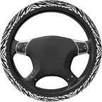 Zebra Steering Wheel Covers Non Slip Neoprene Stripe Pattern Steering Wheel Protector Cover Universal 15 inch for Women Men Car Trucks
