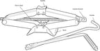 Powerbuilt Mechanical Scissor Jack, 1.5 Ton (3,300 lbs) Capacity, Portable Tire Jack for Car, Truck, Sedans, MPV - 640819