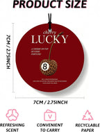 Red Leopard Print Orange Car Air Freshener 4 Pcs, Cheetah Print Lucky 8 Ball Poker Round Hanging Air Freshener for Cars Closet Drawer Books, Red Cheetah Car Accessories Mirror Decor for Women