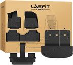 Floor Mats & Backrest Mats & Cargo Mat for Kia Telluride 2027 (Only Fit Hybrid, Not Fit Gas), All Weather TPE Floor Liners with Full Set Car Mats & Trunk Mats Accessories, Black