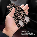 Car Seat Headrest Hook, Universal Leather Cute Hanger Holder Hook, Storage Organizer Interior Accessories for Purse Bags Handbag Glitter Black Leopard