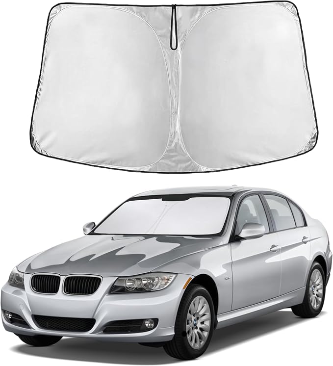 Windshield Sunshade Compatible for BMW 3 Series 2006-2009 2010 2011, Sun Visor for Front Windshield & Window Sun Shade Cover, UV Heat Blocker & Protector, Car Accessories