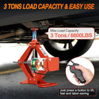 Electric Car Jack 3 Ton 6600LBS Floor Jack Kit Automatic 12V Electric Scissor Lift Jack Portable Repair Tool with Remote Control Double Jack Pads for Car Tire Change Replacement, Orange Red