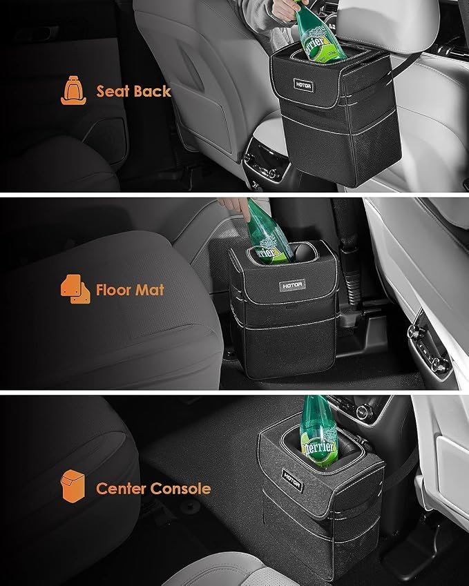 Car Trash Can - Leak-Proof Car Organizer and Storage Bag for The Back/Front/Console of Any Cars,Sedans, SUVs & Trucks Easy-to-Install Car Accessory Interior