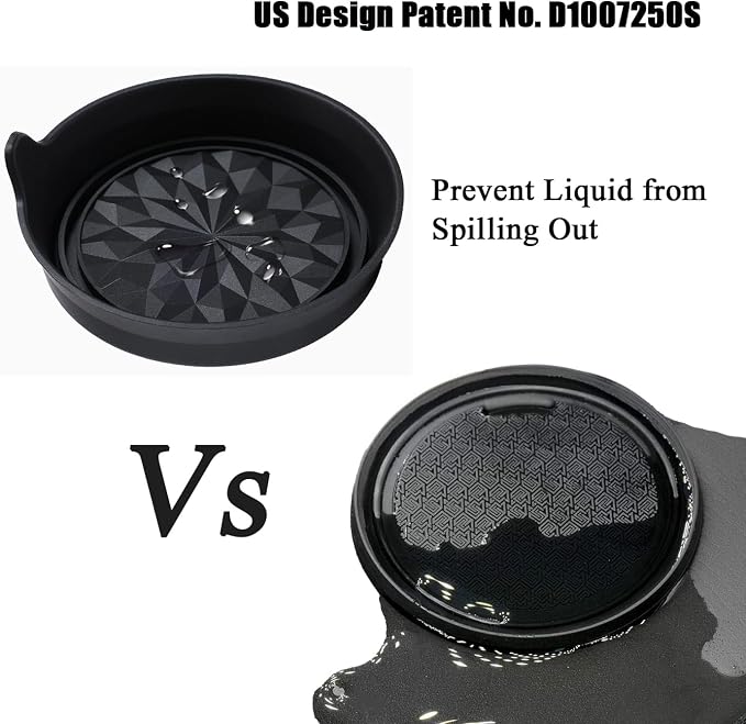 Car Cup Coaster Universal Automotive Waterproof Non-Slip Cup Holders Sift-Proof Spill Holder Car Interior Accessories 2 Pack Black Flower