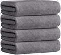 Bath Towels Set 4 Pack (30" x 60") - Large, Soft, Absorbent, Quick Dry Microfiber Towel for Hair Wrap, Fitness, Sports, Yoga, Swim, Pool, Grey
