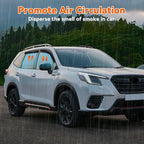 Set of 4 Window Visors Compatible with 2019-2024 Forester, Front+Rear Smoke Tint Sun Rain Guard Vent Outside Mount Tape On Style Acrylic 4 Pcs